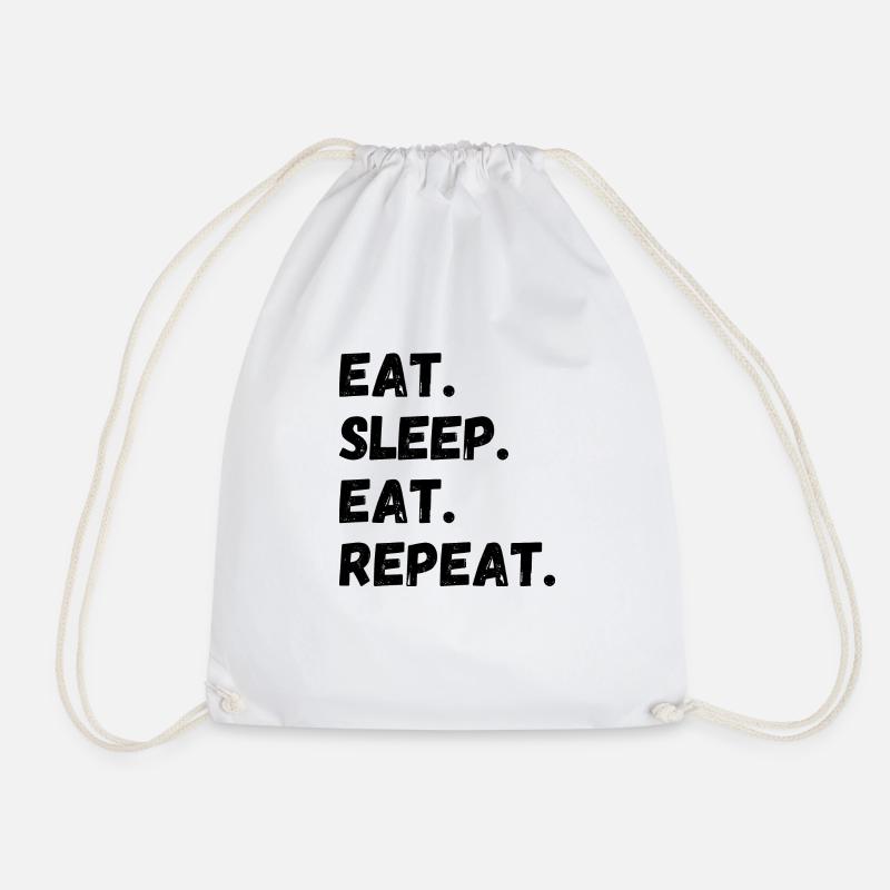 Eat Sleep Eat Repeat - Turnbeutel - Weiß