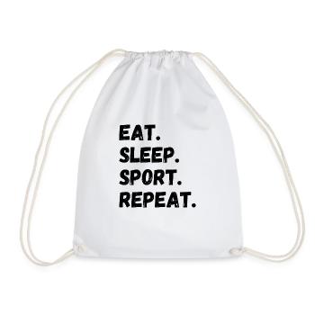 Eat Sleep Sport Repeat - Turnbeutel - Weiß - Vorne