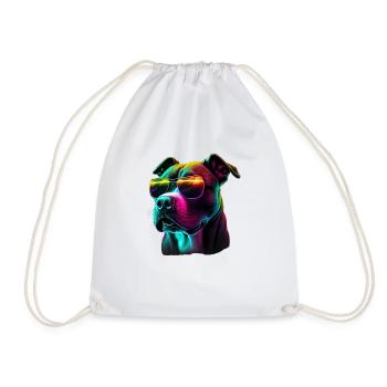 American Staffordshire Terrier Dogs American - Drawstring Bag - white - Front