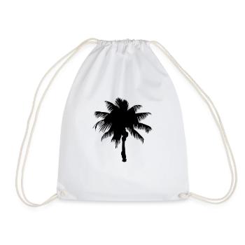 Tropical Beach Paradise Palm Sun Sun Vector 2 - Drawstring Bag - white - Front