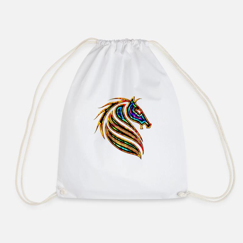 Horse No. 2 - Design A - Drawstring Bag - white