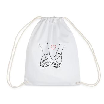 Hands Love - Drawstring Bag - white - Front