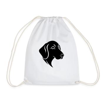 cute and fluffy Golden Retriever dog head - Drawstring Bag - white - Front