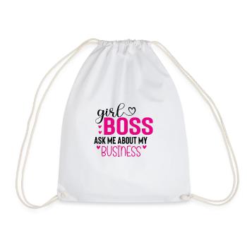 Girl Boss Ask Me About My Business - Drawstring Bag - white - Front