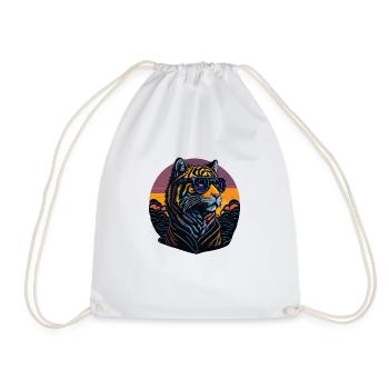 TIGER RETRO DESIGN - Turnbeutel - Weiß - Vorne