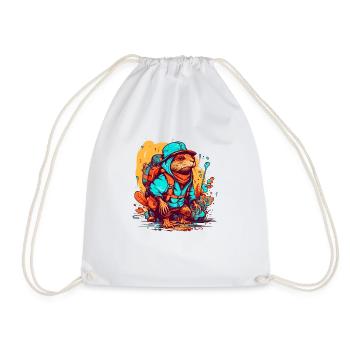 Le rat-taupe est prêt pour une aventure - Sac de sport léger - blanc - Devant