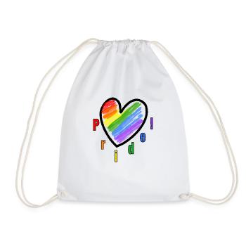 LGBTQ Heart Pride - Turnbeutel - Weiß - Vorne