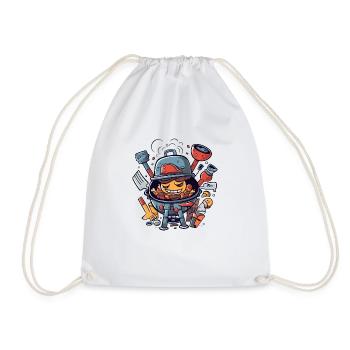 Barbecue Kawaii Utensilien - Turnbeutel - Weiß - Vorne