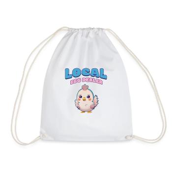 local egg dealer chicken - Drawstring Bag - white - Front