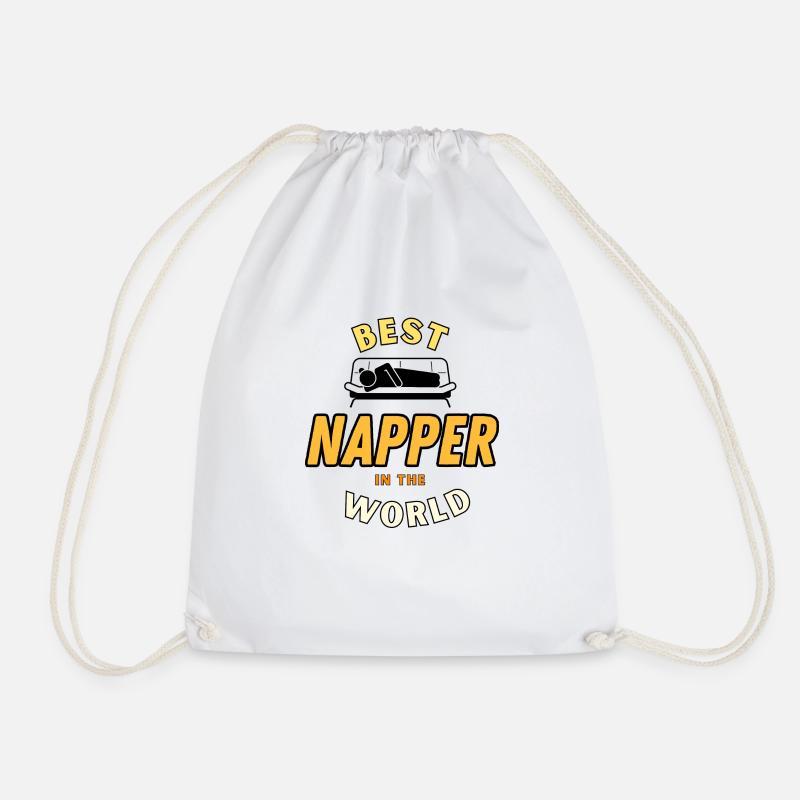 Best napper in the world - Drawstring Bag - white