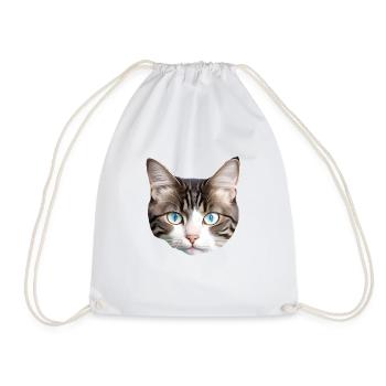 Cute cat - Drawstring Bag - white - Front