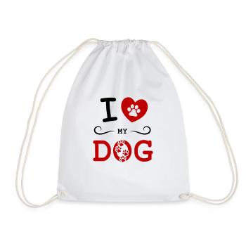 i love my dog - Turnbeutel - Weiß - Vorne