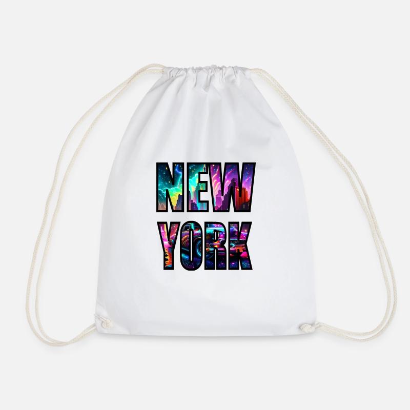NEWYORK - Drawstring Bag - white