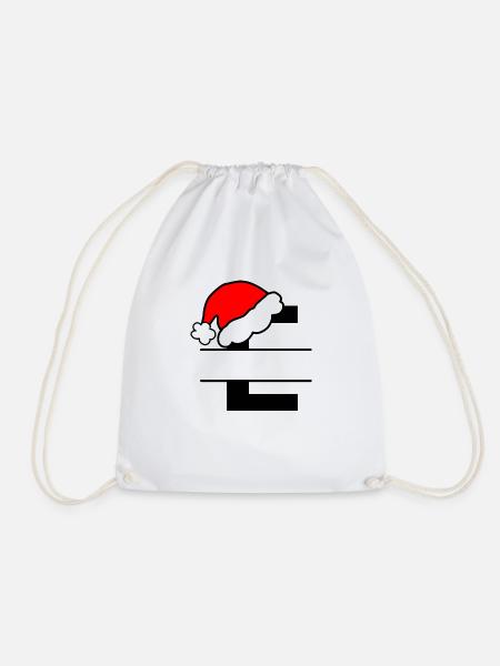 Weihnachtsalphabet Buchstabe E zum Personalisieren - Turnbeutel - Weiß