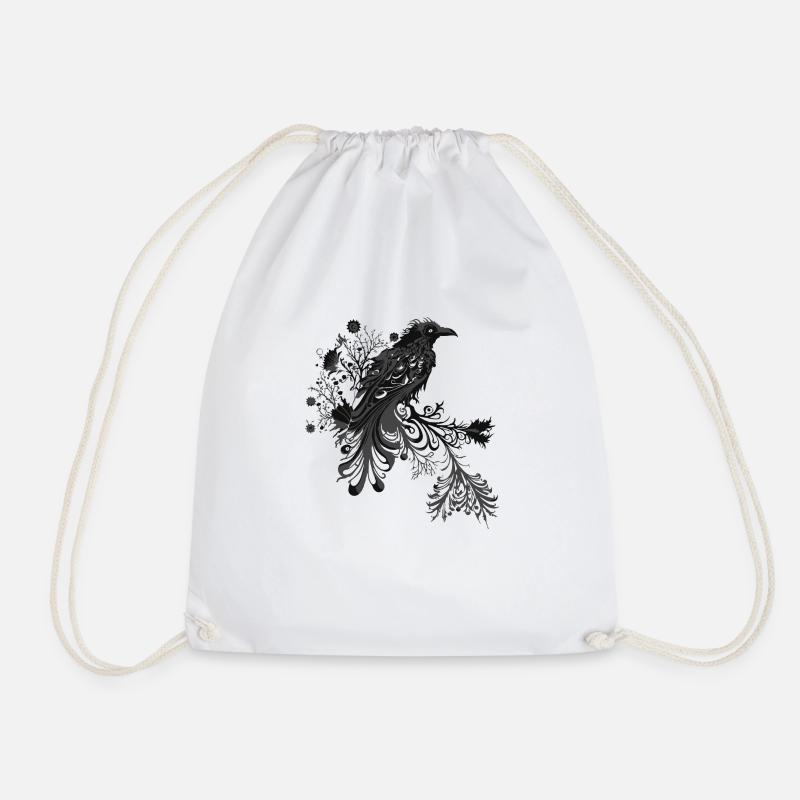 Raven 1 - Drawstring Bag - white