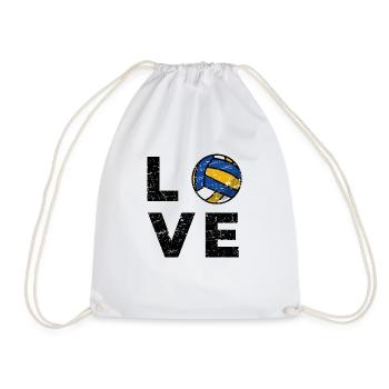 Liebe Volleyball - Turnbeutel - Weiß - Vorne