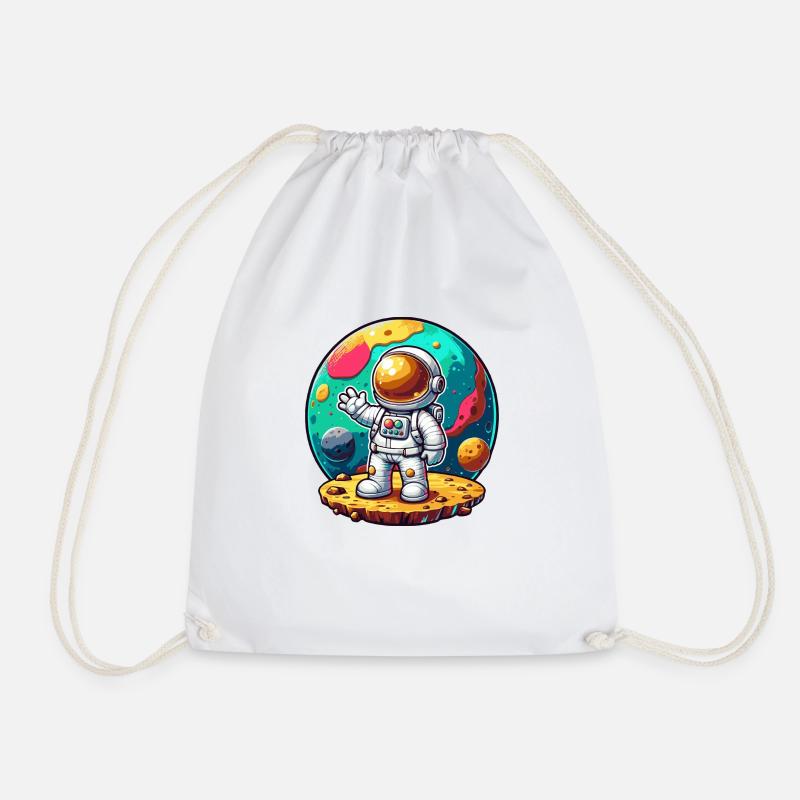 Little Astronaut - Drawstring Bag - white