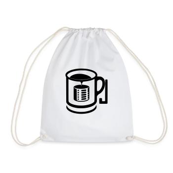 Kaffeebecher - Turnbeutel - Weiß - Vorne