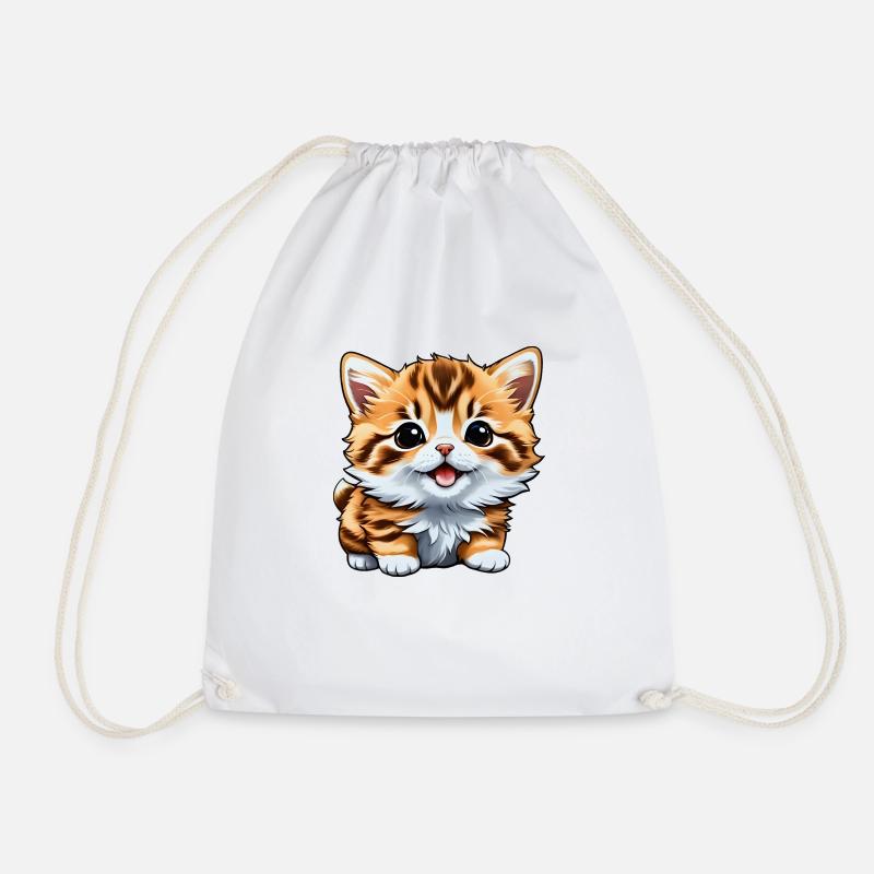 Süße Katze Geschenk - Turnbeutel - Weiß