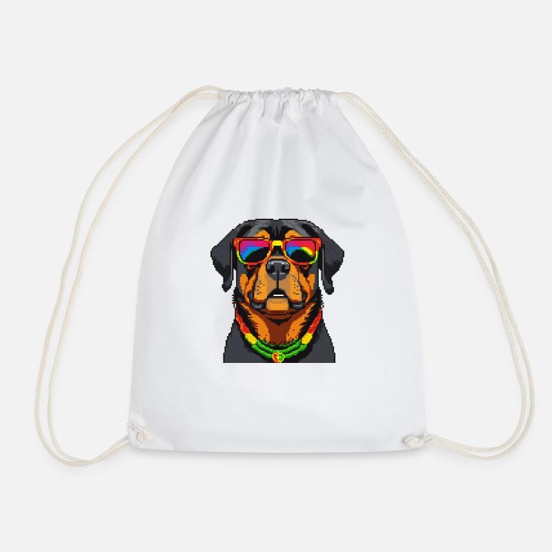 Rastafari Dog - Drawstring Bag - white