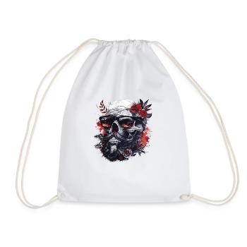 Skull Hipster Me Lunettes de soleil et roses - Sac de sport léger - blanc - Devant