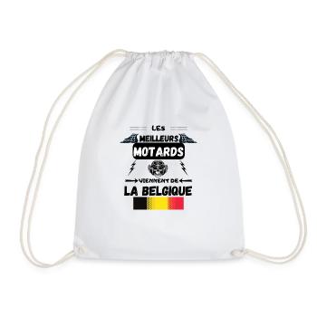 THE BEST BIKERS COME FROM BELGIUM - Drawstring Bag - white - Front