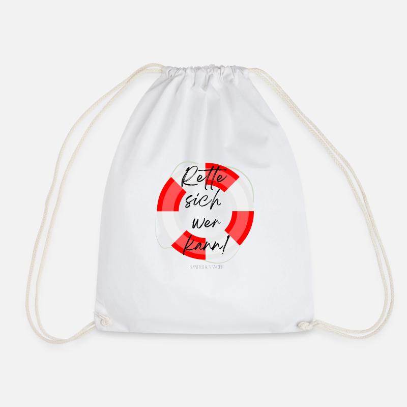 Save yourself if you can - Drawstring Bag - white
