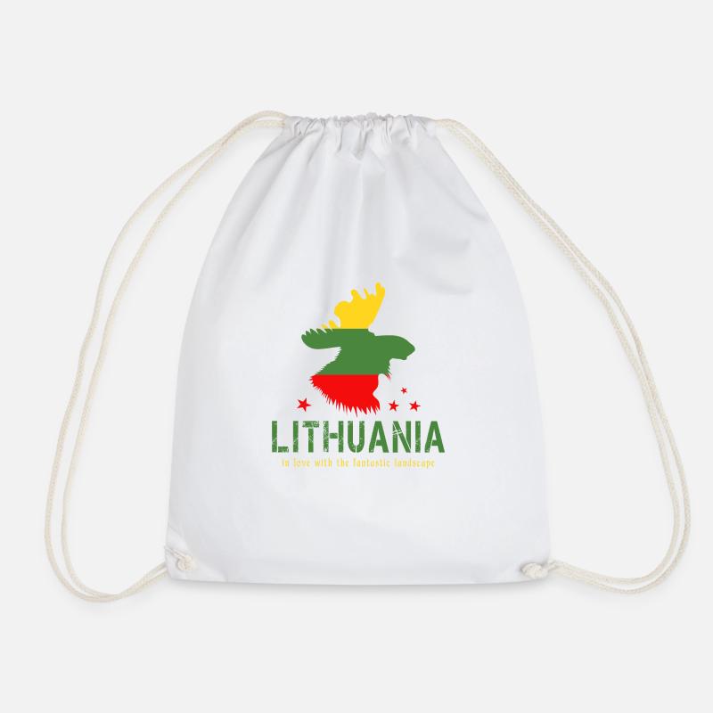 Lithuania Lithuanian Vilnius - Drawstring Bag - white