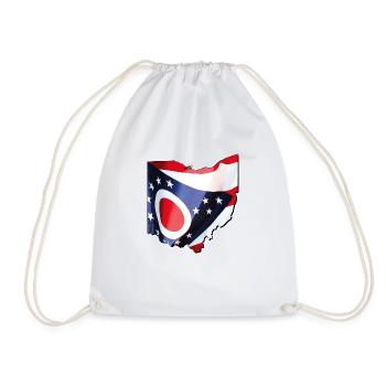 Ohio (États-Unis) | Drapeau réel | Carte des drapeaux - Sac de sport léger - blanc - Devant
