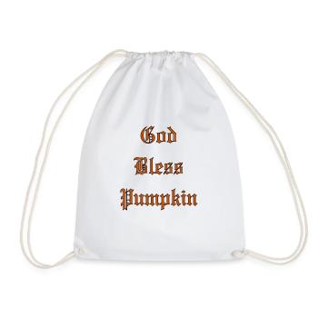 GodBlessPumpkin - Drawstring Bag - white - Front