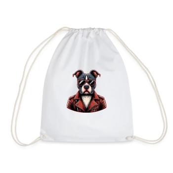Rebel Spirit Dog - Cooles Vintage Haustier - Turnbeutel - Weiß - Vorne