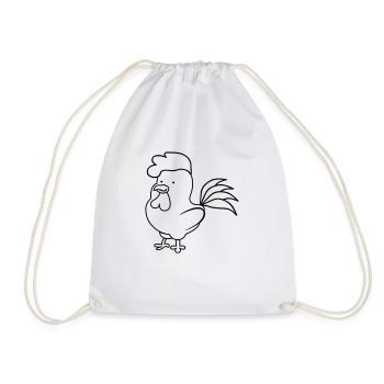 Rooster - Drawstring Bag - white - Front