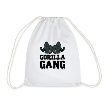 Gorilla Gang - Drawstring Bag - white - Front