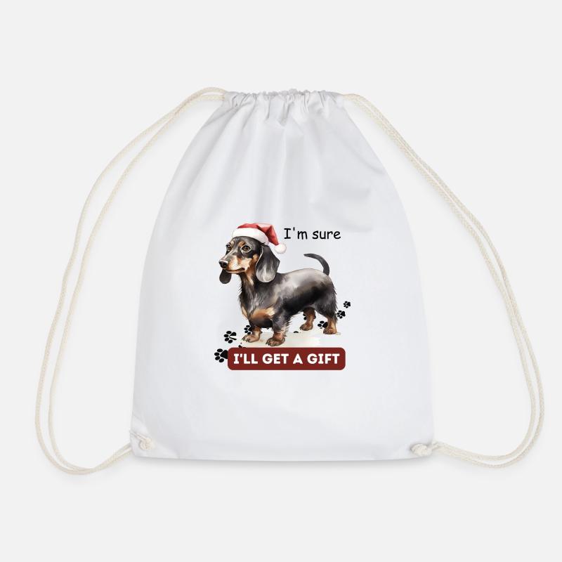 A dog for Christmas - Drawstring Bag - white