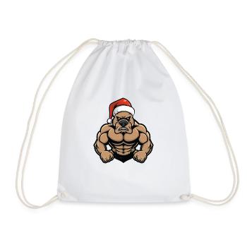 Chien Noël Père Noël - Sac de sport léger - blanc - Devant