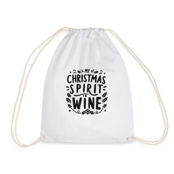 My Christmas Spirit is Wine - Drawstring Bag - white - Front