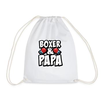 Papa Boxer Geschenk - Turnbeutel - Weiß - Vorne