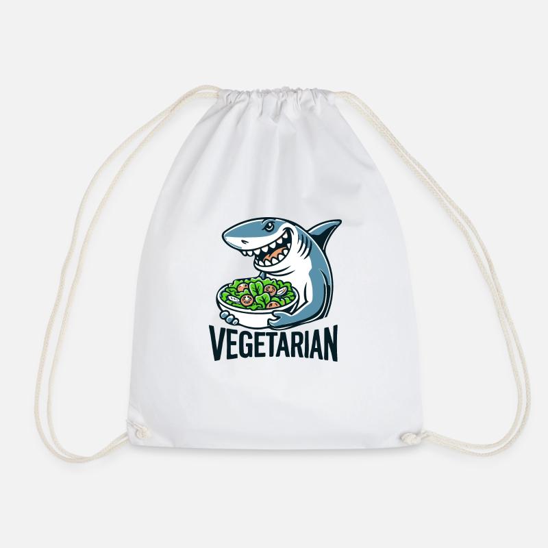 Vegetarischer Hai - Turnbeutel - Weiß