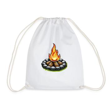Campfire - Drawstring Bag - white - Front