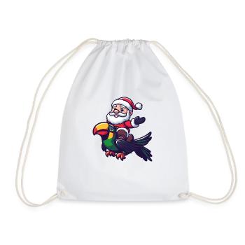Toucan oiseau Père Noël dessin animé - Sac de sport léger - blanc - Devant
