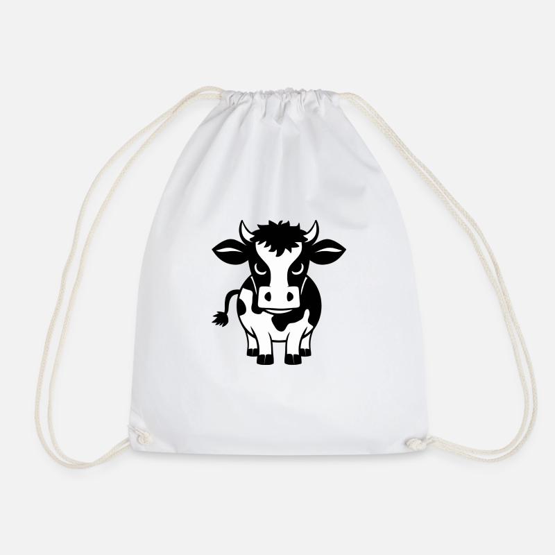 Sassy Cow - Drawstring Bag - white