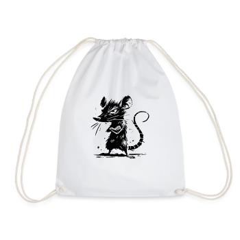Naughty Rat - Drawstring Bag - white - Front