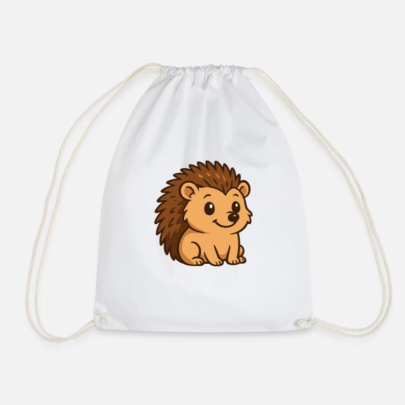 sweet hedgehog - Drawstring Bag - white