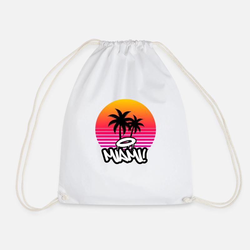 Miami Beach - Drawstring Bag - white