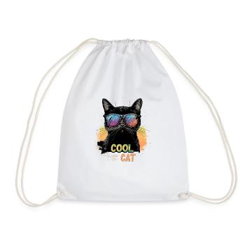 Chat Cool Coole Katze Chats Katzen - Sac de sport léger - blanc - Devant
