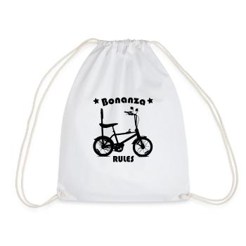 Bike Bike Biker Bonanza Fun Road Bike Trekking - Drawstring Bag - white - Front