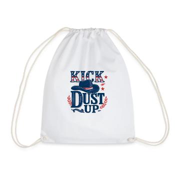 Kick Dust Up Cowboy - Western - Country - Drawstring Bag - white - Front
