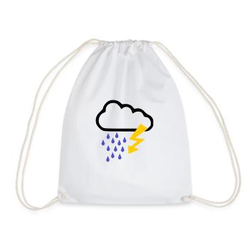 Gewitter - Wolken - Regen - Turnbeutel - Weiß - Vorne