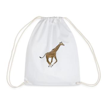 Run giraffe - Drawstring Bag - white - Front