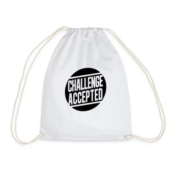 Challenge Accepted - Drawstring Bag - white - Front